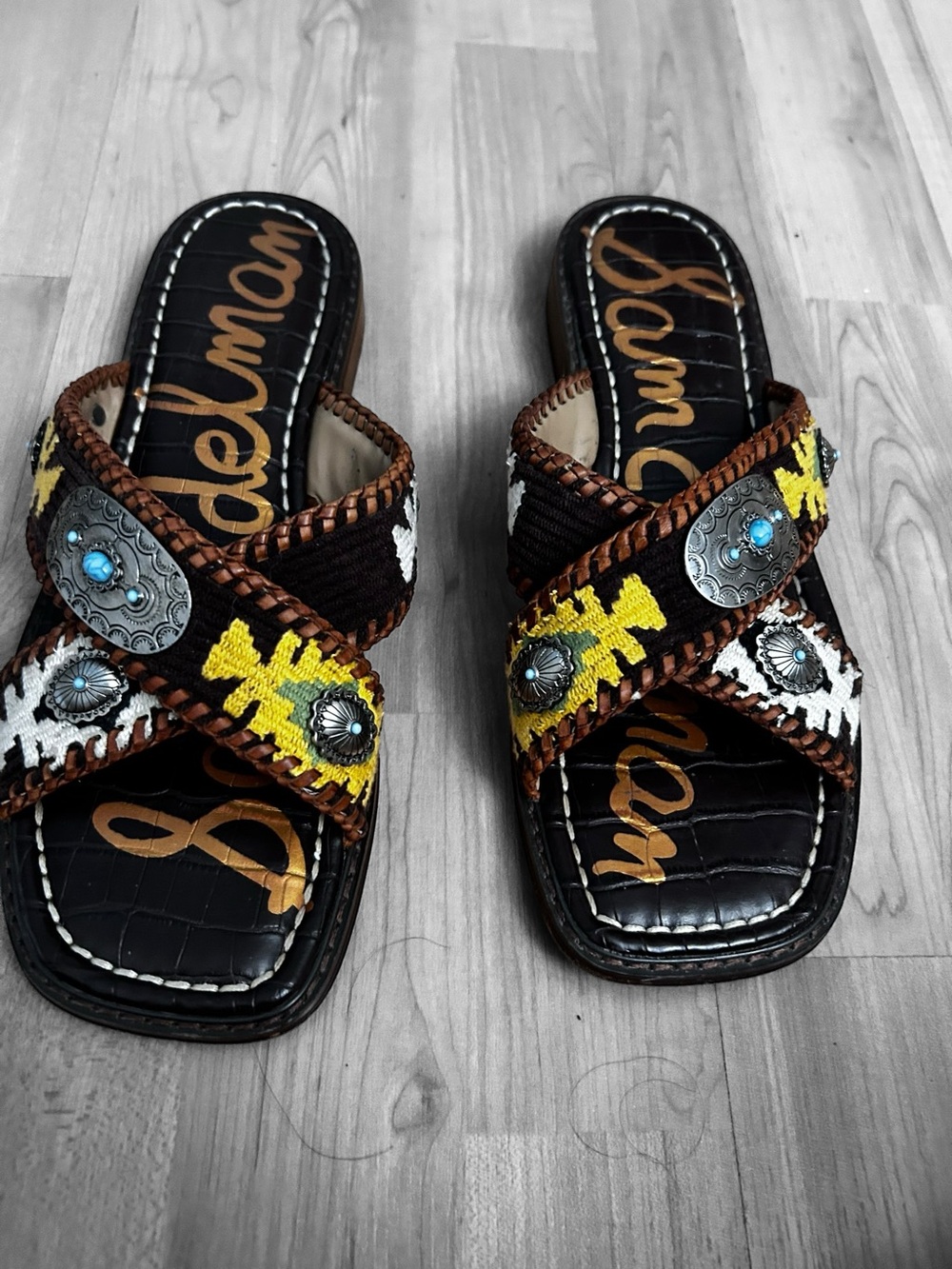 Sam Edelman Hagen Southwestern  Slide Sandals Size 7.5